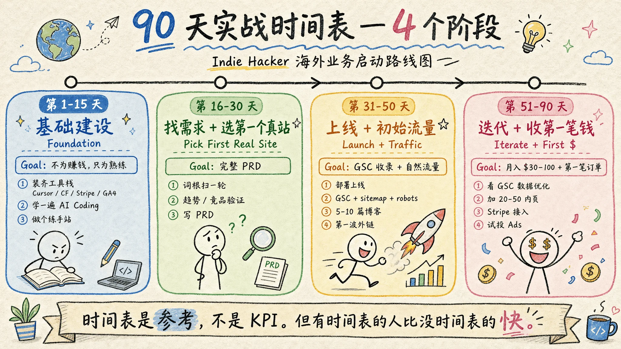图 20:90 天实战时间表 — 4 个阶段