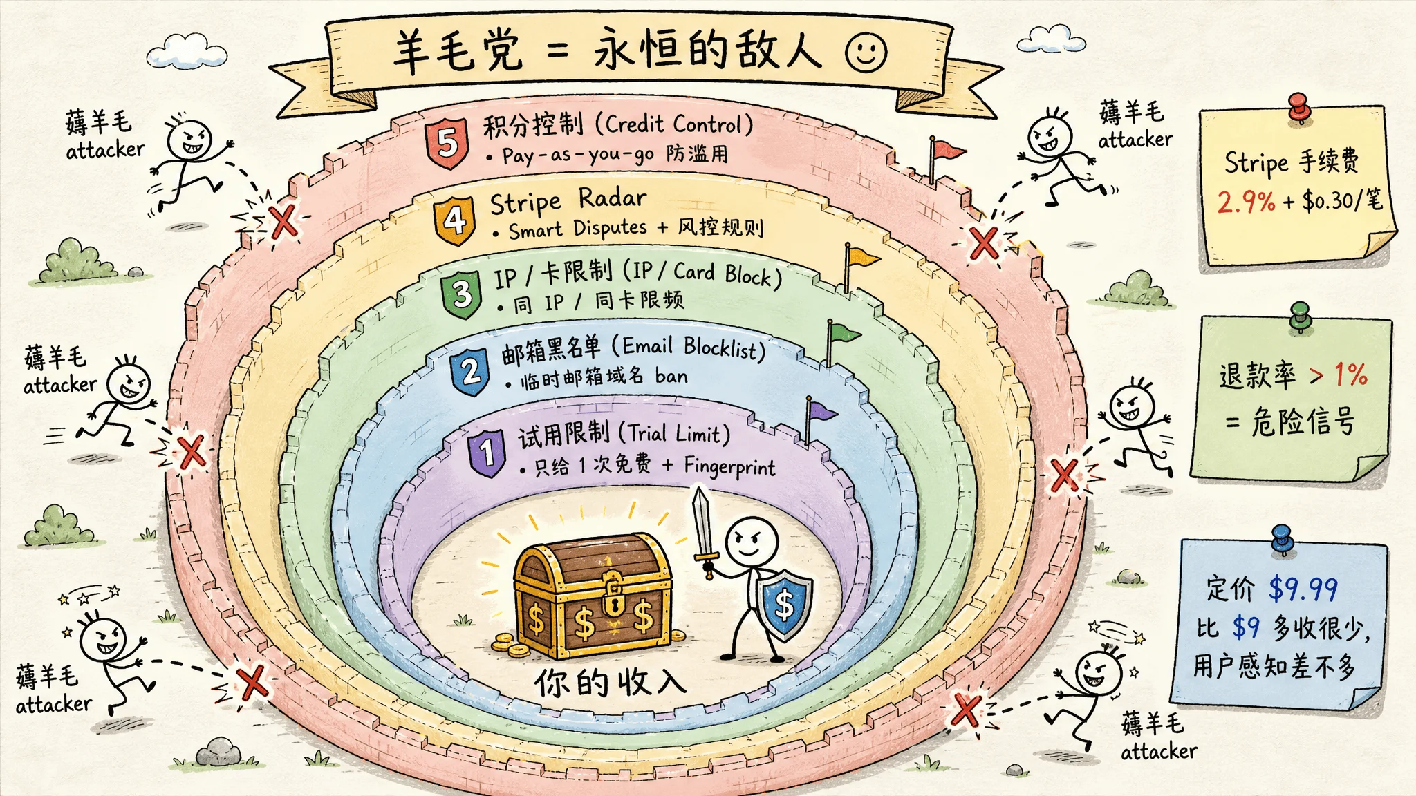 图 12:Stripe 防薅羊毛 5 道防线